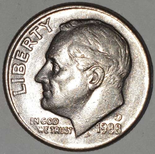1988 D - DIME - USA - ROOSEVELT ONE DIME COIN